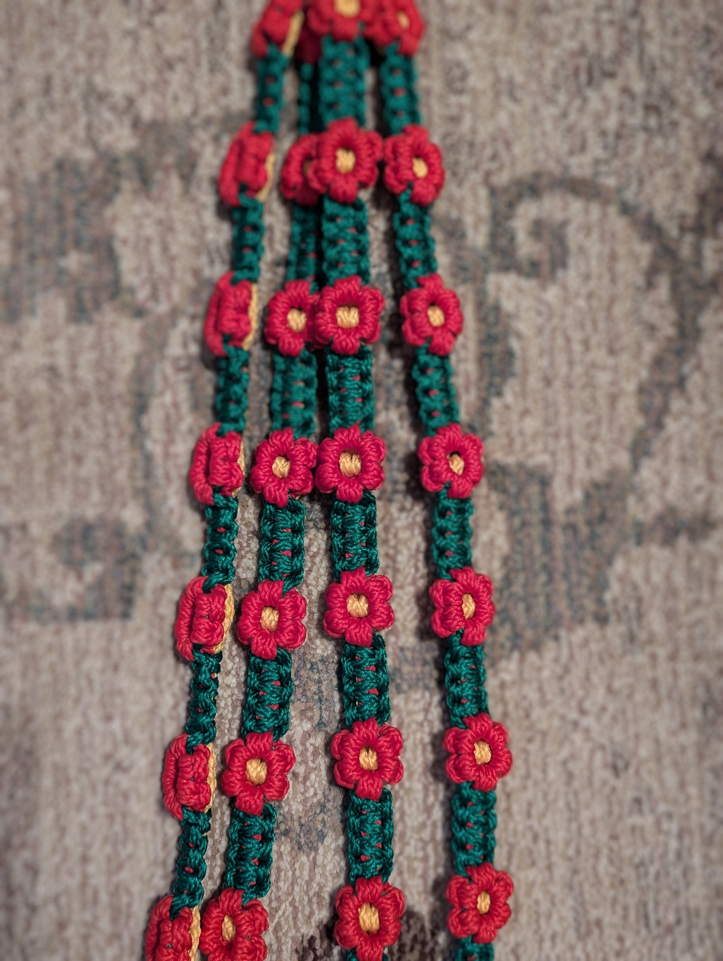 Macrame Flower Plant Hanger with Charm- Custom Options!