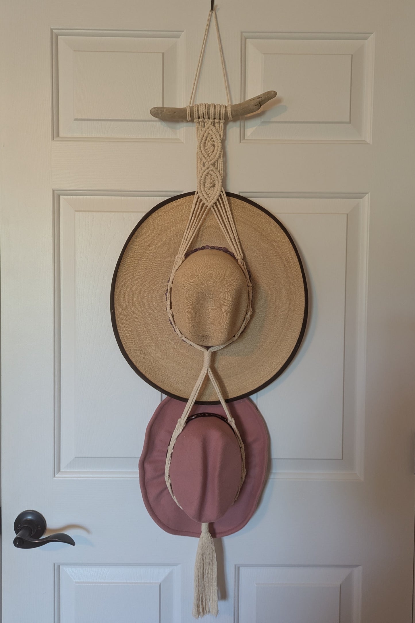 Macrame Driftwood Hat Hanger / Holder- Custom Colors!