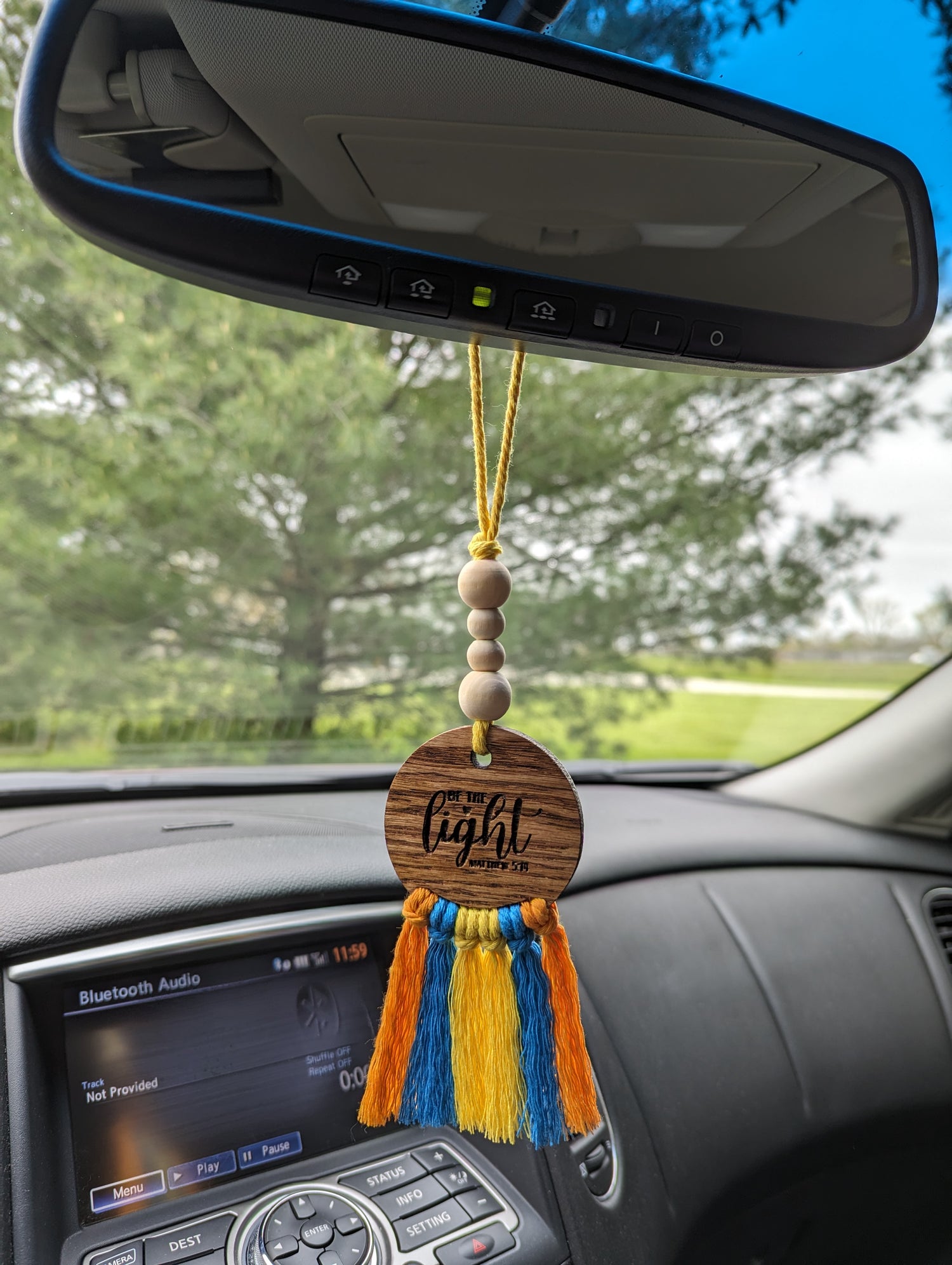 Macrame Car Cham, Essential Oil Diffuser, Rear View Mirror Decor