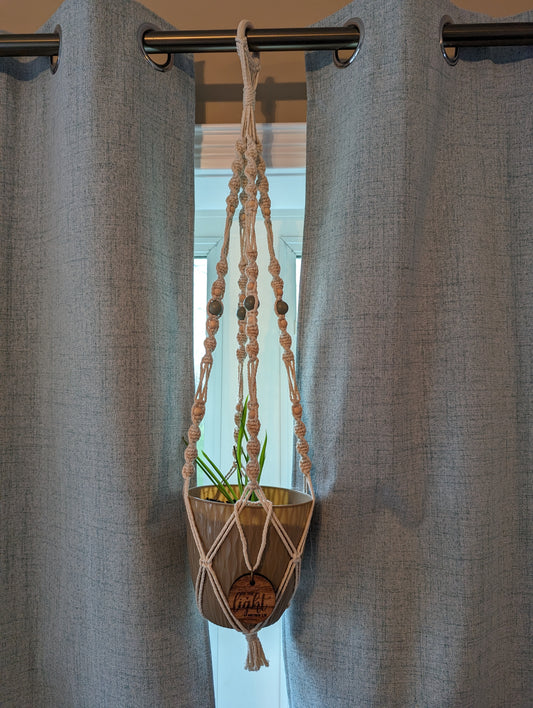 Macrame Plant Hanger with Beads and Charm- Custom Options!