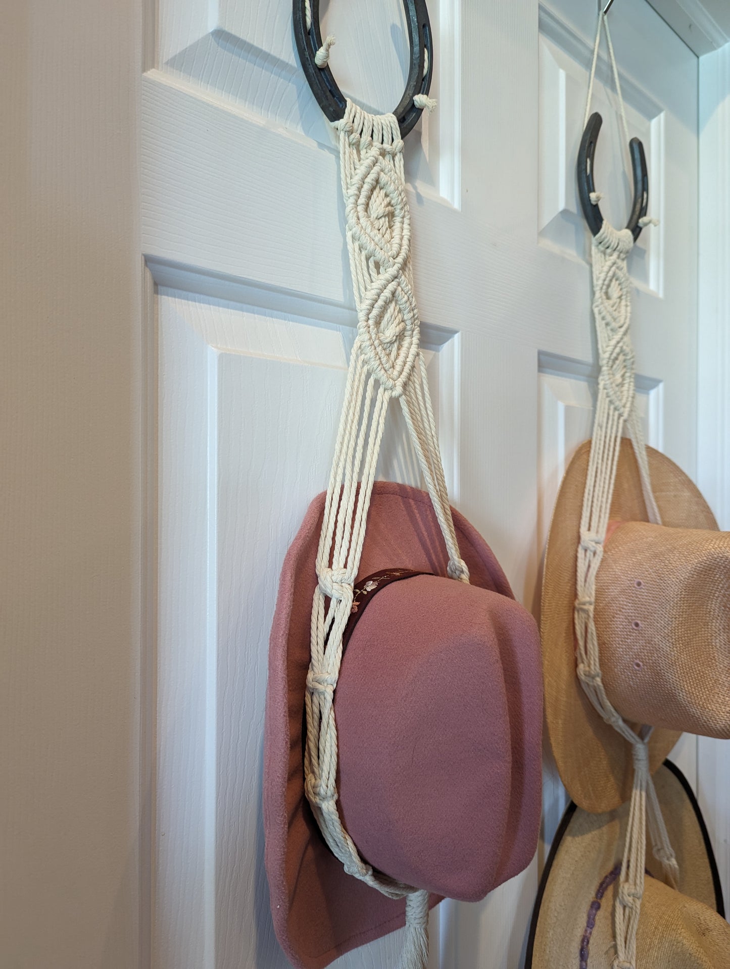 Macrame Horseshoe Hat Hanger / Holder- Custom Colors!