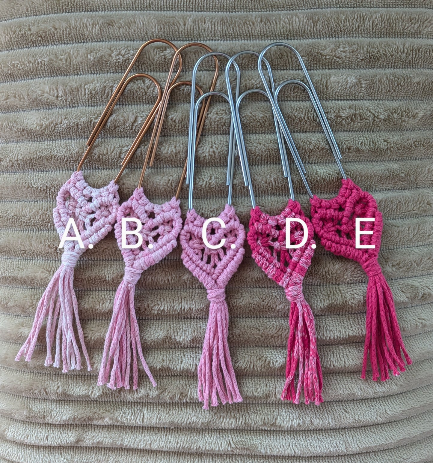 Macrame Heart Bookmark- Multiple Color Options!