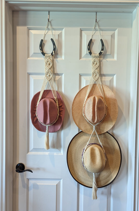 Macrame Horseshoe Hat Hanger / Holder- Custom Colors!