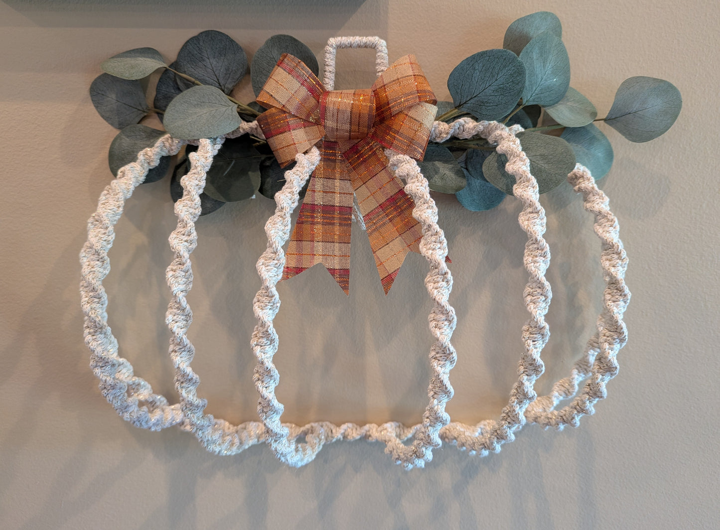 Macrame wire pumpkin!