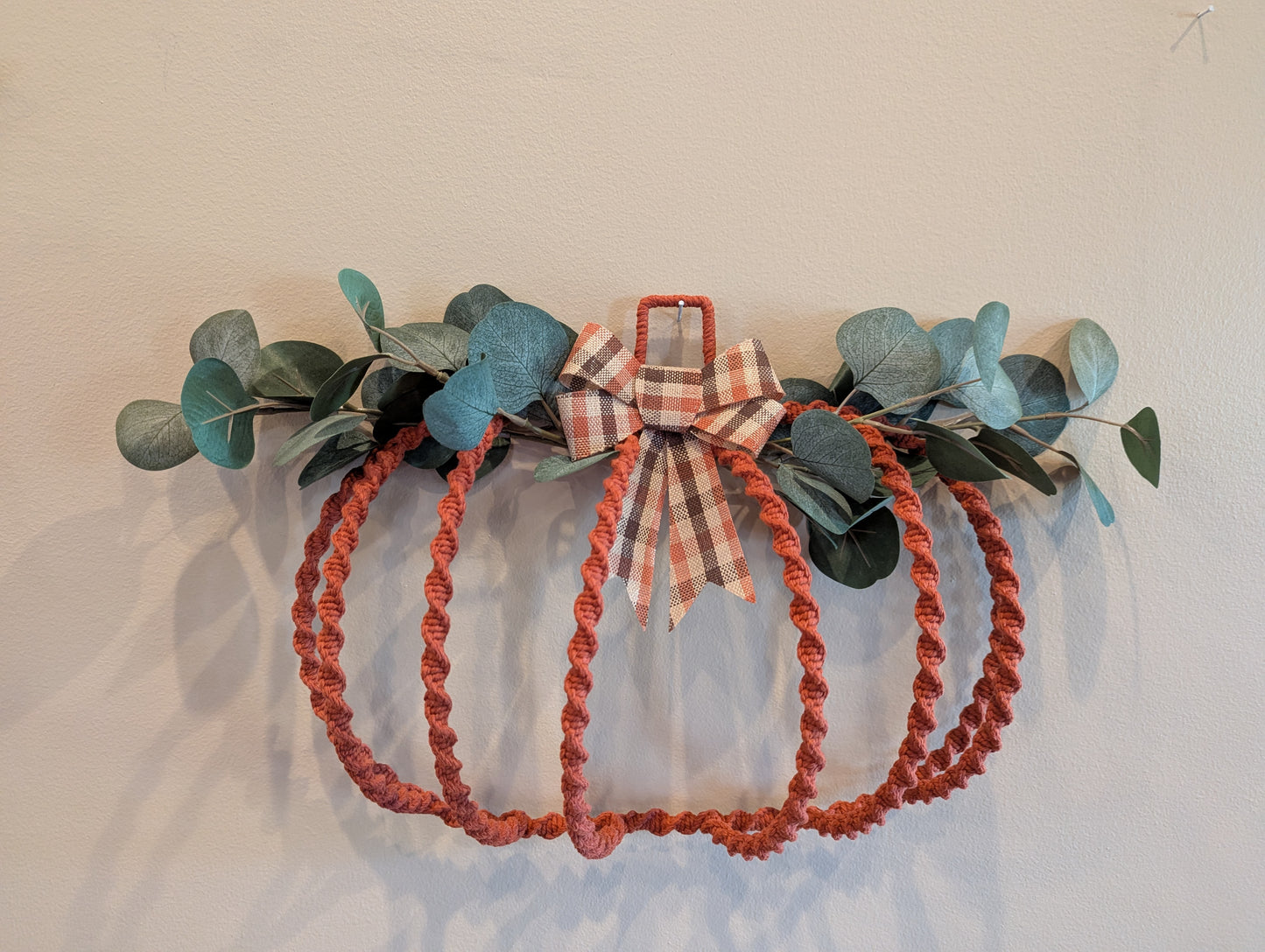 Macrame wire pumpkin!