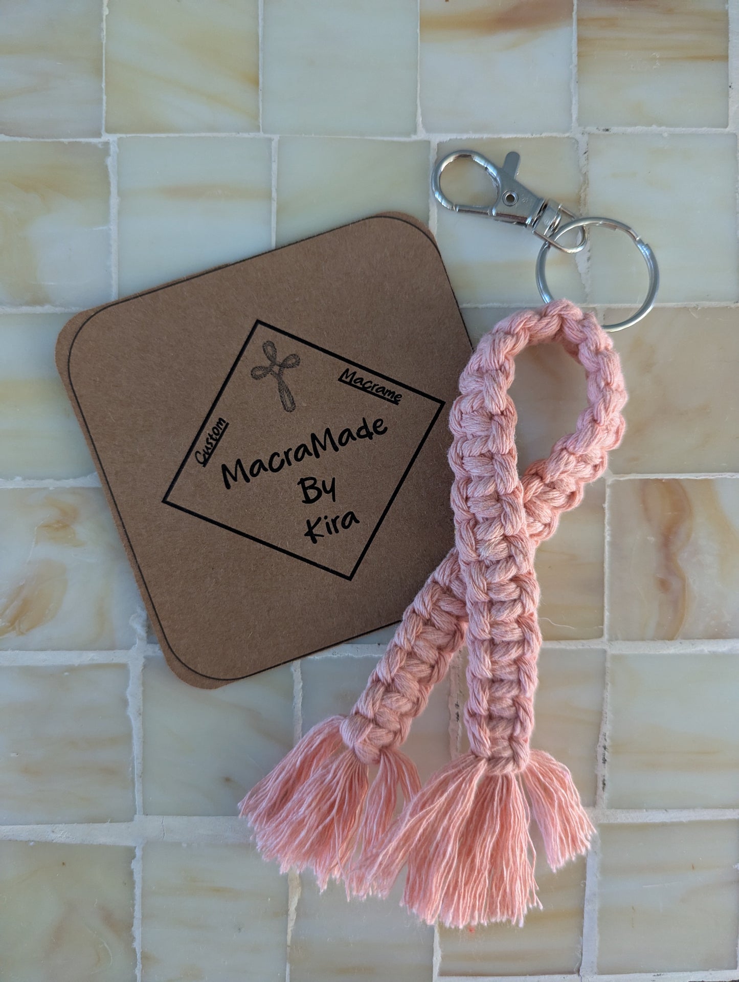 Macrame Cancer Awareness Ribbon Keychain - Custom Colors!